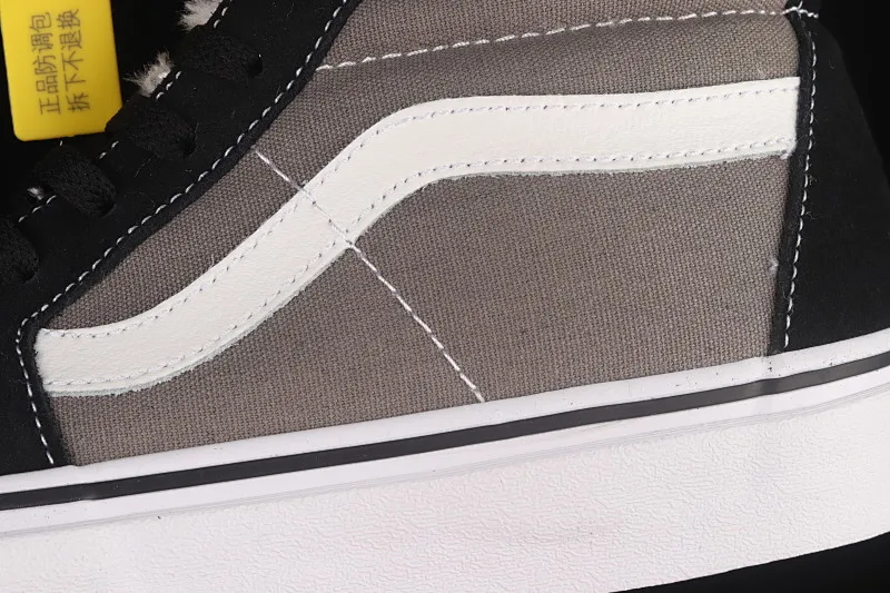 All categories Vans Vans series Vans Hi Vans high-top plus velvet Vans Sk8-Hi 2021 new black and gray color matching high-top casual sneakers VN0A3WM3218